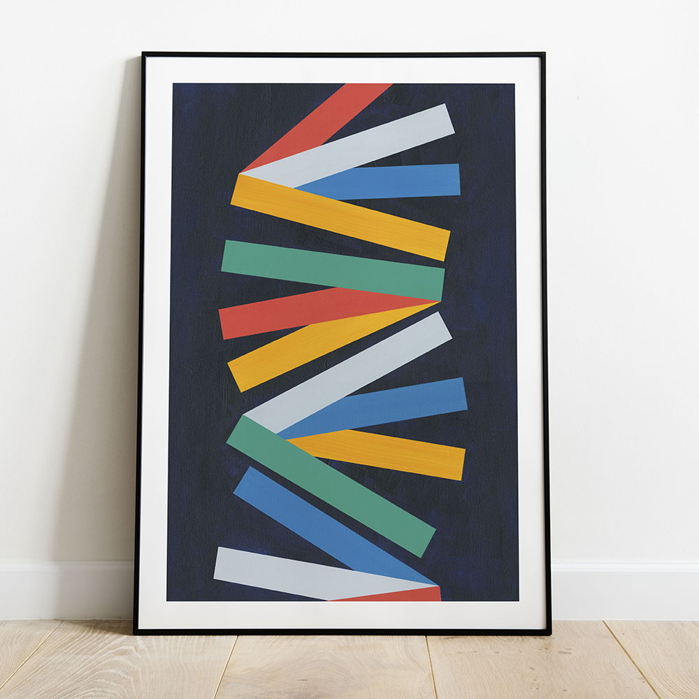 'Dance' colourful, fun abstract art print by studio denley