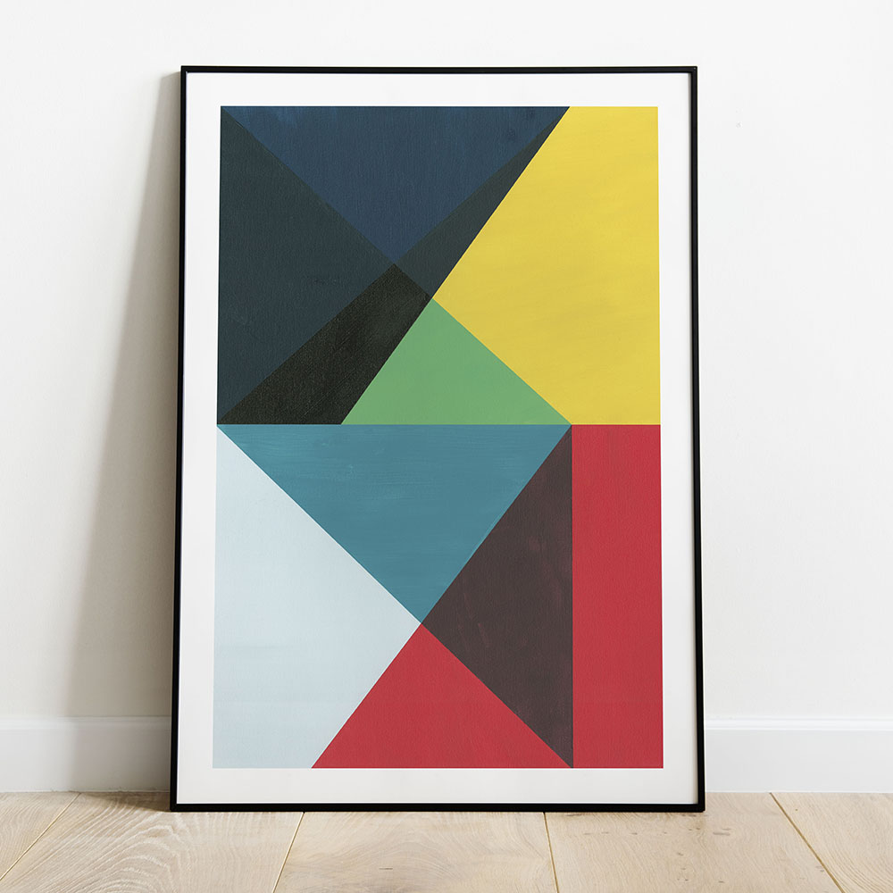 'Slice' colourful geometric abstract art print by studio denley