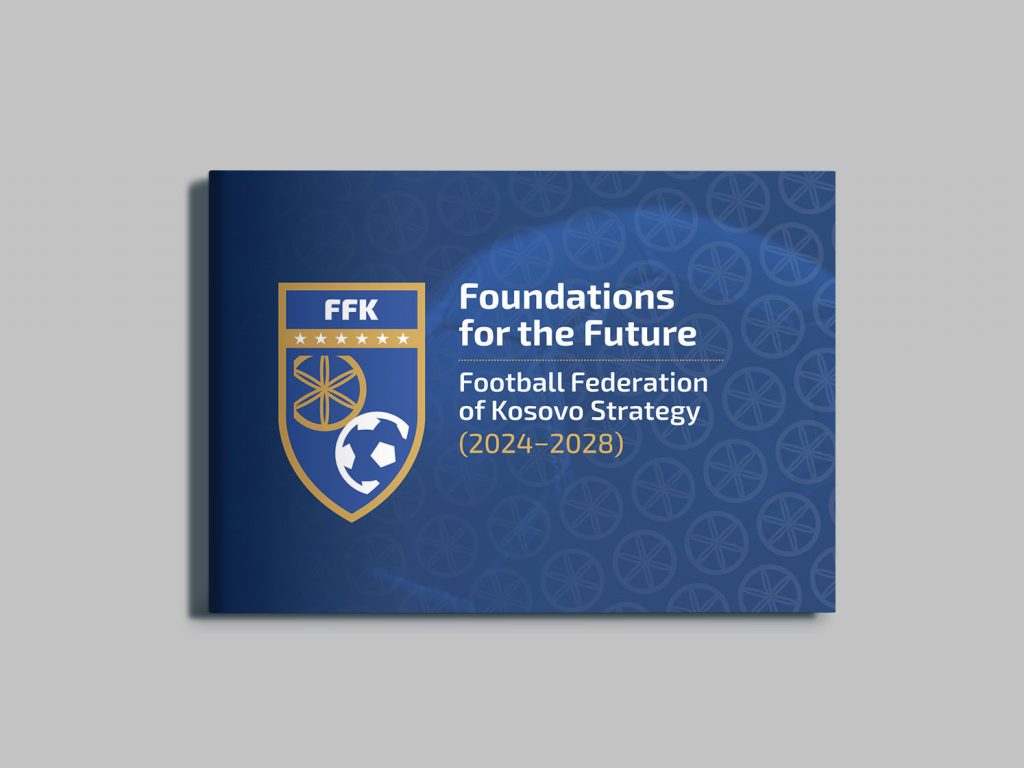 Cover design of strategy document for the Football Federation of Kosovo. 