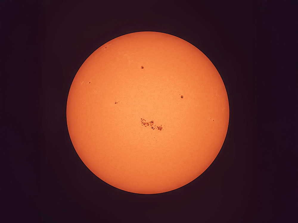 Astronomical photograph of the sun by Birmingham Astronomical Society